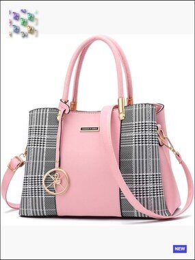 Light Pink Satchel Handbag Top Handle Shoulder Tote Elegant Classic Chic